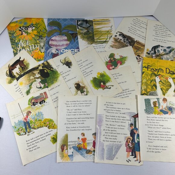 Lot Ephemera Vintage Childrens Book Pages Scrapbooking Junk Journal Raggedy Ann - Picture 3 of 9